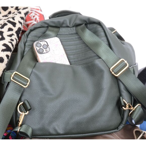 Rad Rev OG GREEN Pine Gold Studs Full-Size Diaper Bag Backpack Purse Crossbody - Picture 12 of 13